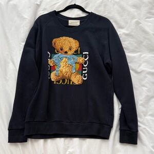 Gucci Navy Sweater with Teddy Bear Design